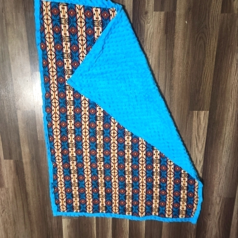 Aztec Whimsical Double Sided Baby Soft Minky Dot Blanket Perfect Baby Gi…